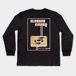 Sleater Kinney Music Retro Cassette Tape Kids Long Sleeve T-Shirt